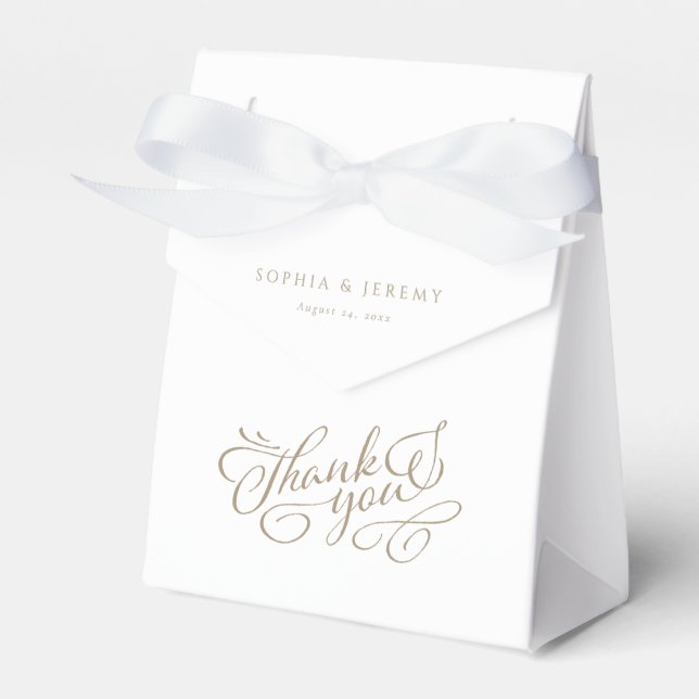 Elegant Script Wedding Thank You Favor Boxes (Front Side)