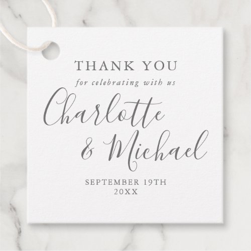 Elegant Script Wedding Thank You Favor Tags