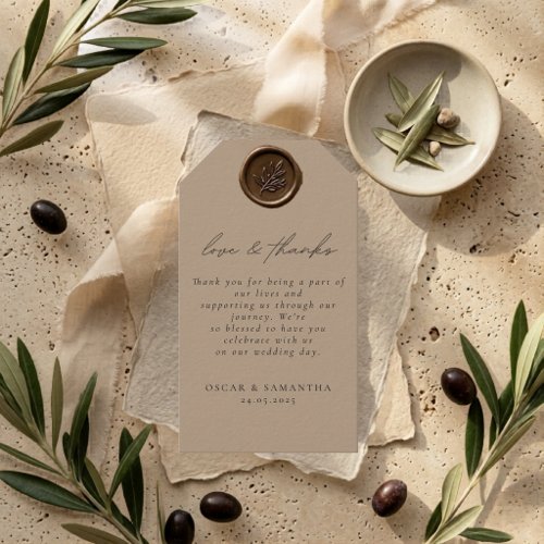 Elegant Script Wedding Thank You Gift Tags