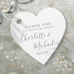Elegant Script Wedding Thank You Heart Favor Tags<br><div class="desc">Featuring signature style names,  this elegant grey and white tag can be personalized with your special thank you information in chic gray lettering. Designed by Thisisnotme©</div>