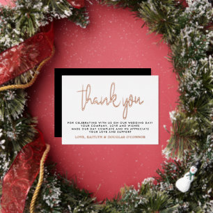 Elegant Script Wedding Thank You Real Foil Invitation