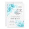 Elegant Script Wedding Turquoise Floral w/ QR RSVP