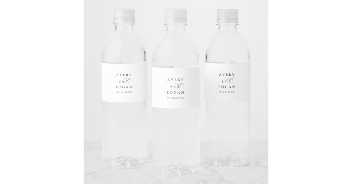 Elegant Script Wedding Water Bottle Label | Zazzle