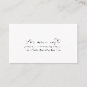 Elegant Script Wedding Website Enclosure Card
