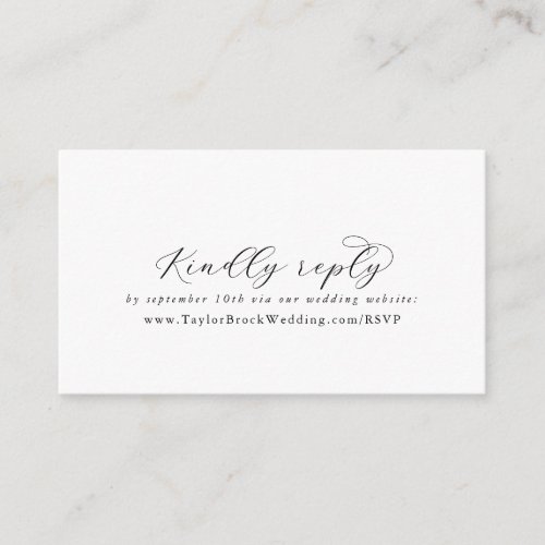 Elegant Script Wedding Website RSVP Enclosure Card