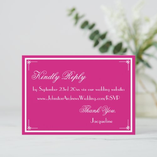 Elegant Script Wedding Website RSVP Enclosure Card