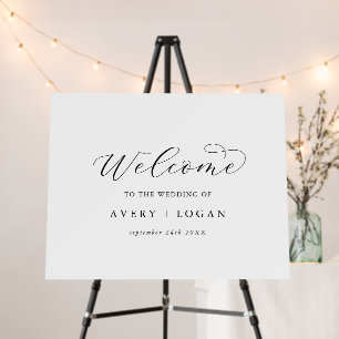 Elegant Script Wedding Welcome Foam Board