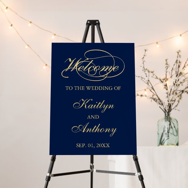 Elegant Script Wedding Welcome Foam Board (In Situ (Stand))