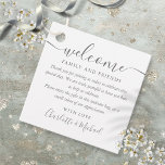 Elegant Script Wedding Welcome Gift Basket Bag  Favor Tags<br><div class="desc">Featuring signature style names,  this elegant grey and white tag can be personalized with your special thank you information in chic grey lettering. Designed by Thisisnotme©</div>