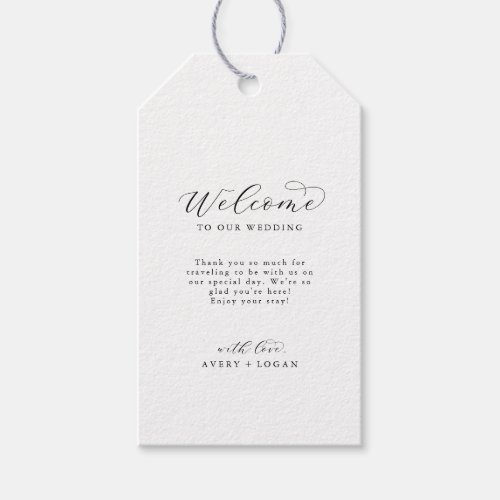Elegant Script Wedding Welcome Gift Tags