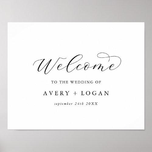 Elegant Script Wedding Welcome Poster