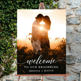 Elegant Script Wedding Welcome Sign