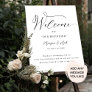 Elegant Script Wedding Welcome Sign with Message