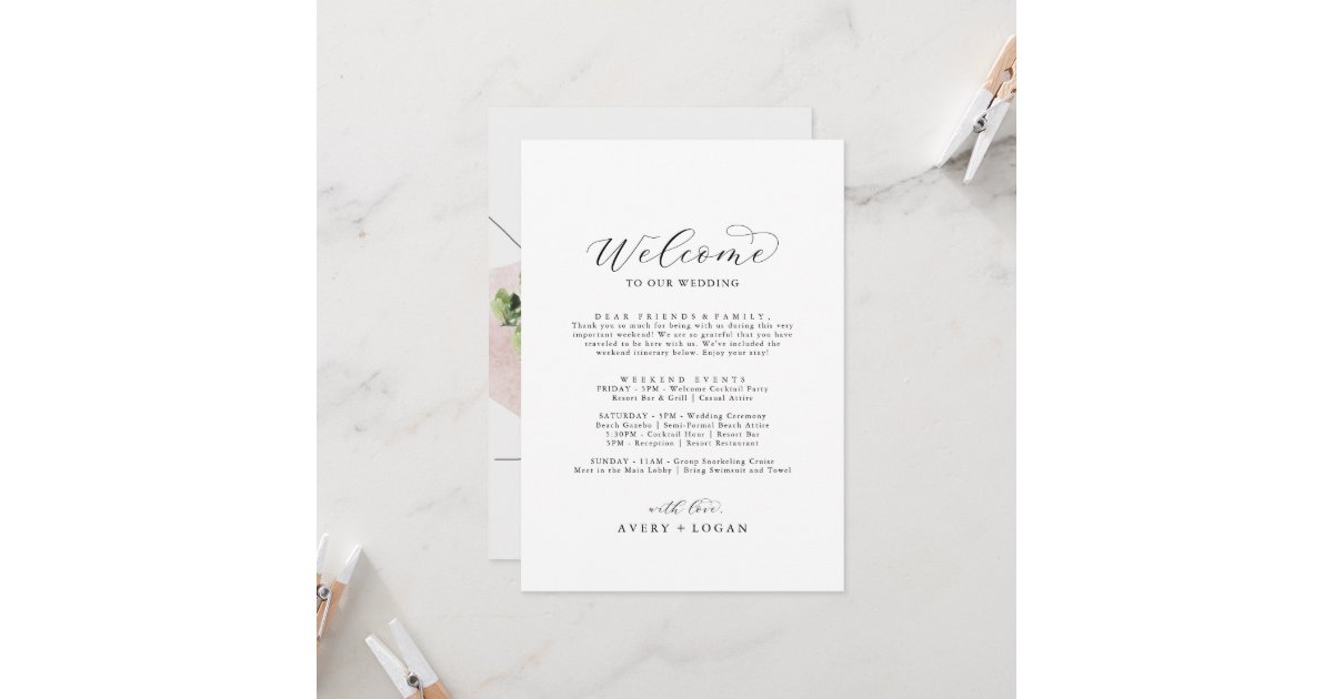 Personalized Destination Wedding Welcome Letter & Itinerary - Map