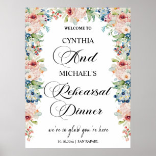 Elegant Script 'Welcome to our Rehearsal Dinner'  Poster