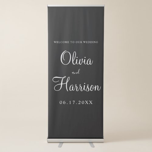 Elegant Script Welcome To Our Wedding Retractable Banner