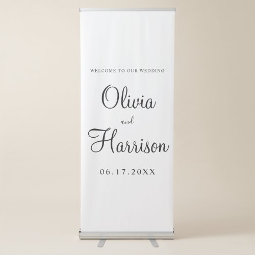 Elegant Script Welcome To Our Wedding Retractable Banner