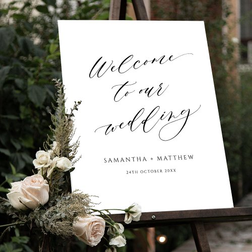 Elegant Script Welcome to our Wedding Sign