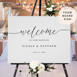 Elegant Script Welcome Wedding Foam Board Sign