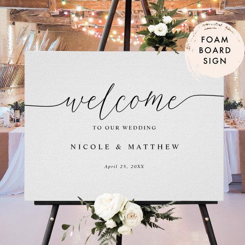 Elegant Script Welcome Wedding Foam Board Sign