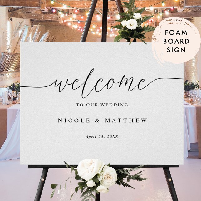 Elegant Script Welcome Wedding Foam Board Sign (Creator Uploaded)