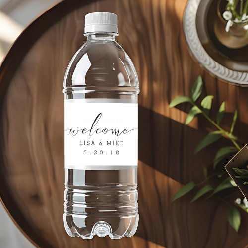 Elegant Script Welcome Wedding Water Bottle Labels