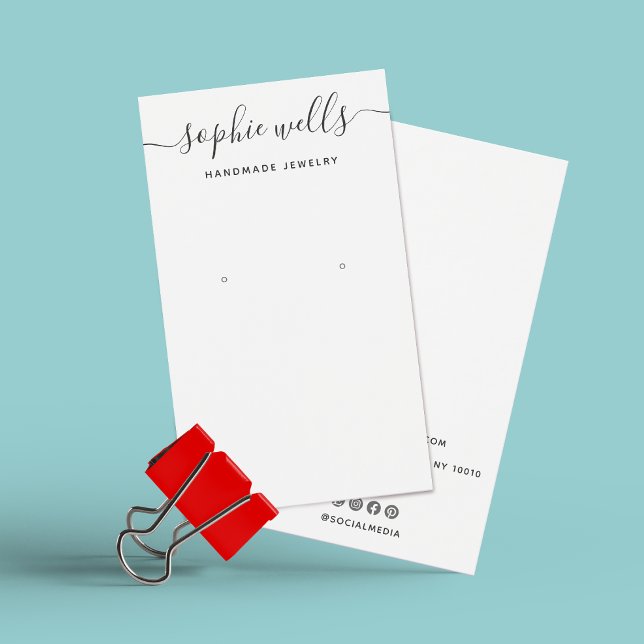 Elegant Script White Earring Display Holder (Creator Uploaded)