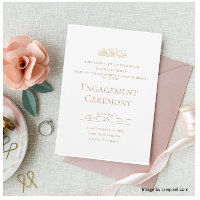 Elegant Script White Gold Muslim Engagement Party