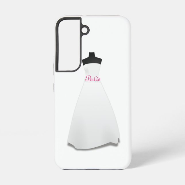 Elegant Script White Wedding Dress Bride  Samsung Galaxy Case (Back)