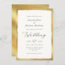 Elegant Script with Gold Edge Semi Formal Wedding Invitation