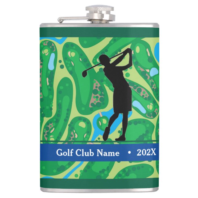 Elegant Script Women’s Golf League Flask – Custom  (Front)
