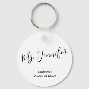 Elegant Scripted Dance Teacher Keychain