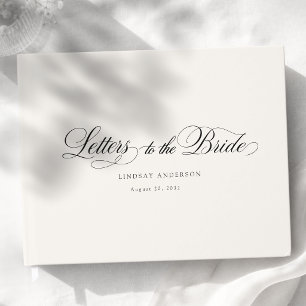 Elegant Scripted Font Beige Bridal Shower Guest Book