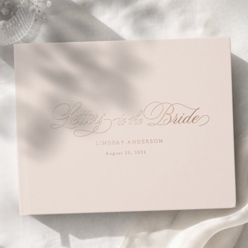Elegant Scripted Font Dusty Blush Bridal Shower Foil Guest Book