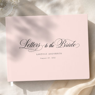 Elegant Scripted Font Pink Bridal Shower Guest Book