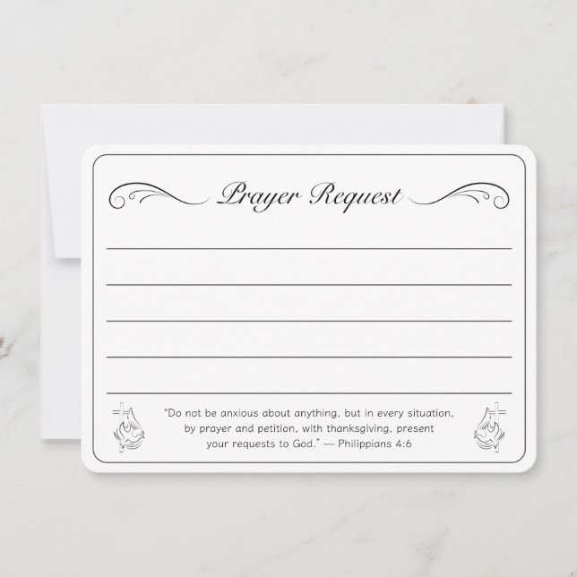 Elegant Scripture Prayer Request Note Cards (Front)