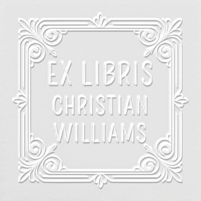 Elegant Scroll Ex Libris Personalized Embosser (Design)