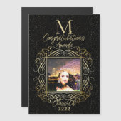 Elegant Scroll + Gold Dots Congratulation Class of (Front/Back)