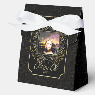 Elegant Scroll + Gold Dots Congratulation Class of Favor Boxes