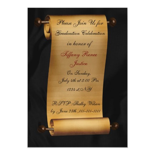 Scroll Graduation Invitations 1