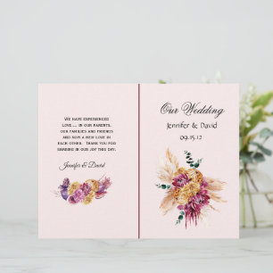 Elegant Scroll & Hearts Wedding Program