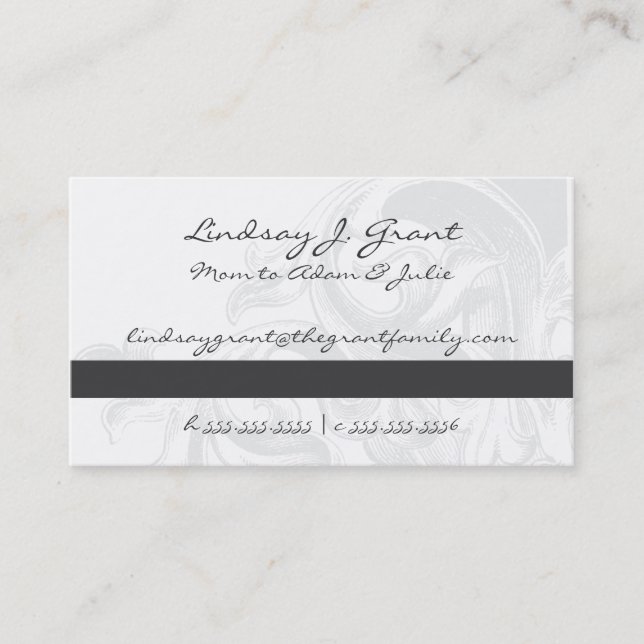 Elegant Scroll Mommy Cards (Front)