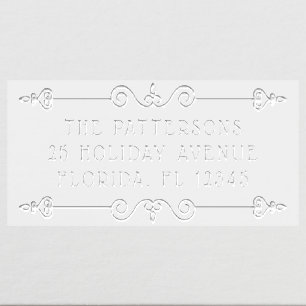 Elegant Scroll Personalized Name Return Address Embosser