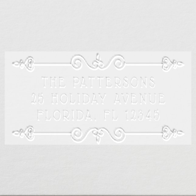 Elegant Scroll Personalized Name Return Address Embosser (Design)