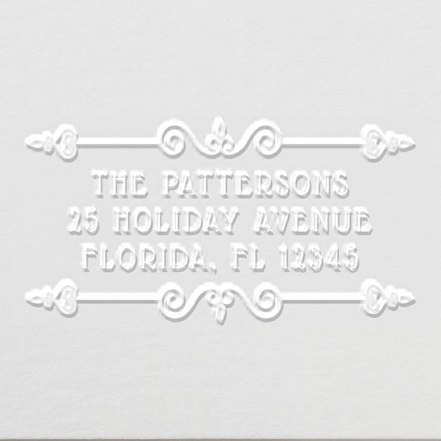 Elegant Scroll Personalized Name Return Address Embosser (Design)