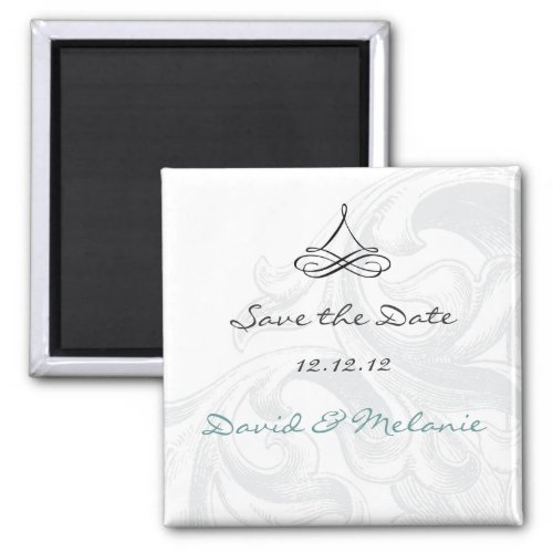 Elegant Scroll Save the Date Wedding Magents Magnet