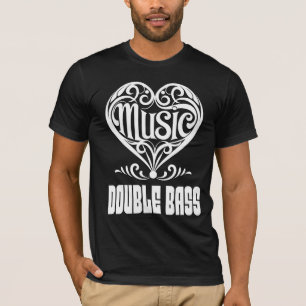 Elegant Scrolled Heart for Double Bass Lovers T-Shirt
