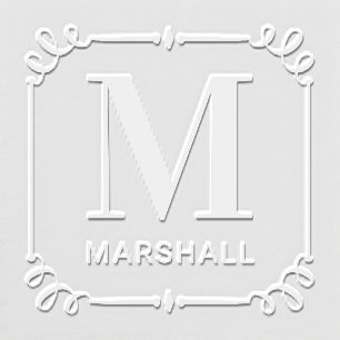 Elegant Scrolls Personalized Monogram Initial Embosser