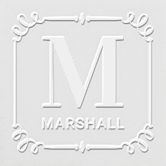 Elegant Scrolls Personalized Monogram Initial Embosser