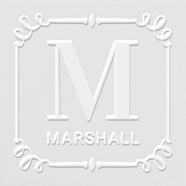 Elegant Scrolls Personalized Monogram Initial Embosser (Design)